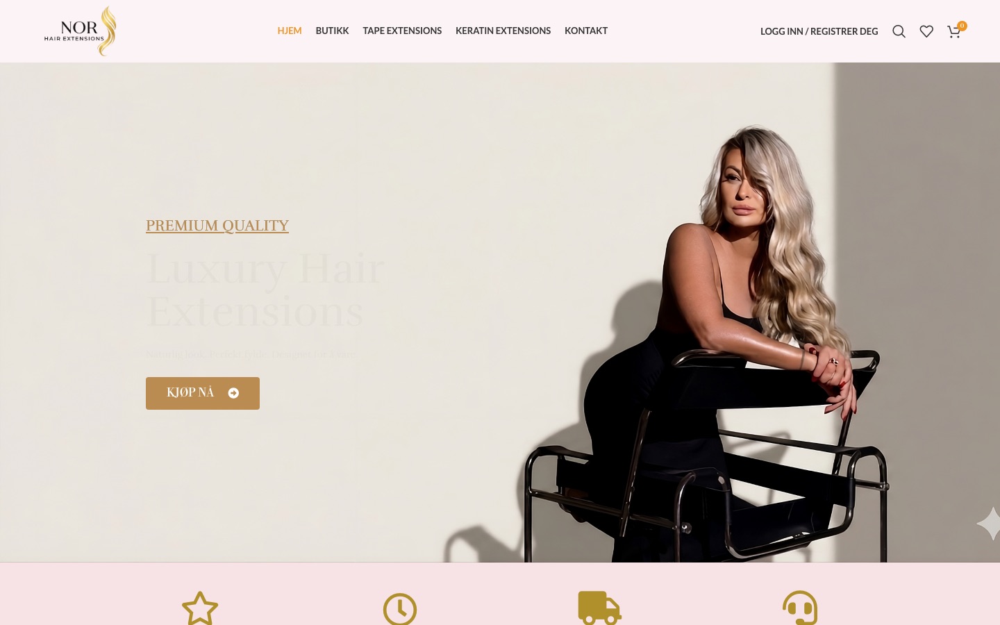 Skjermbilde av norhairextensions.no